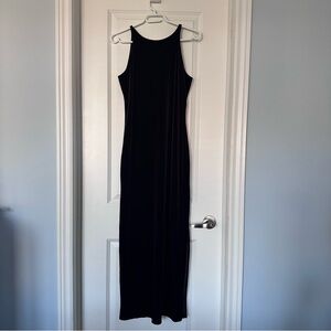 90’s Burgundy Velvet Maxi Dress, formal, party dress, Size Lg